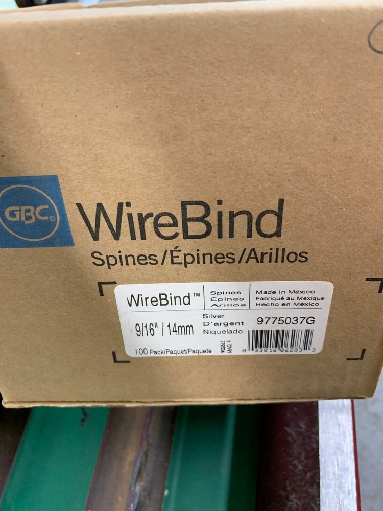 9/16"/14mm GBC WireBind - Binding Spines-100/Box - SILVER