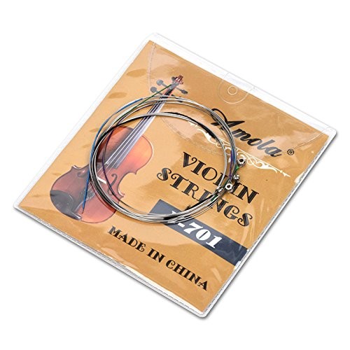 Violin Strings Set 4/4 Full Size Replacement E A D G Steel Core Durable Tone