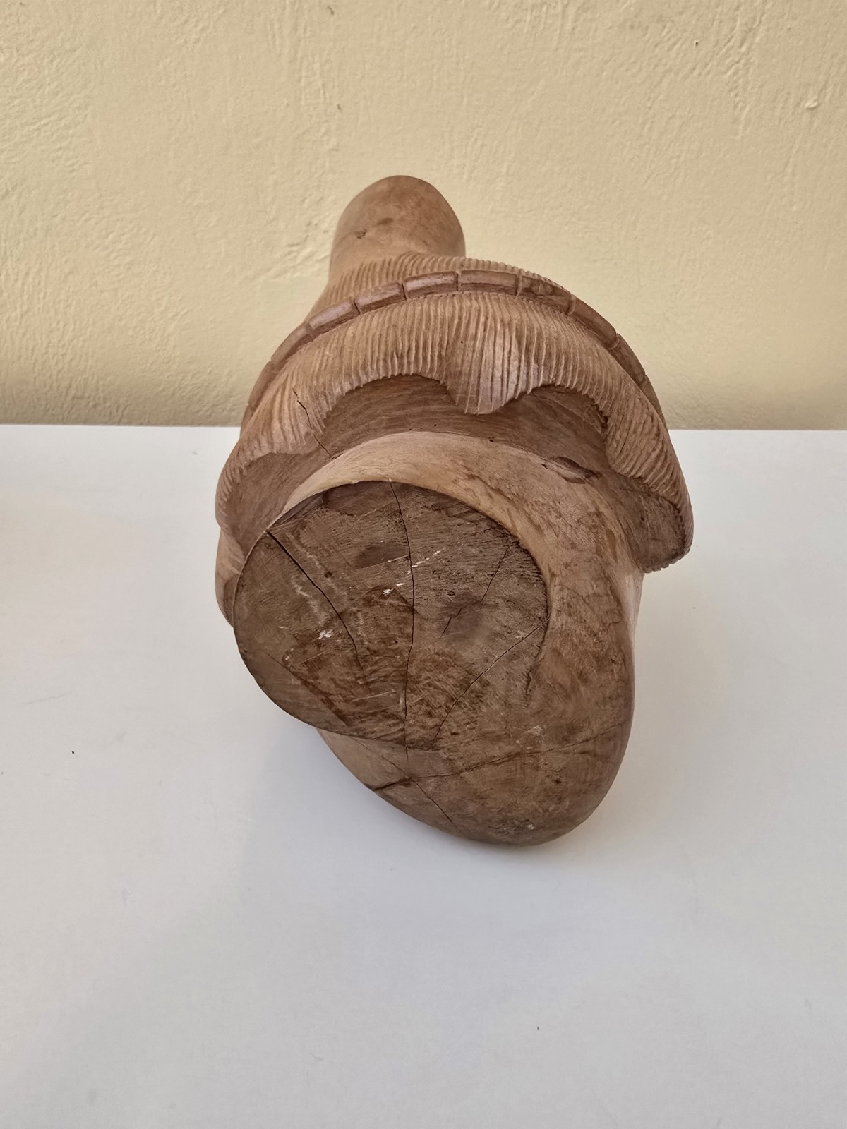 Moche Portrait Face Vessel Peruvian Pre-Columbian Style Wood Carving