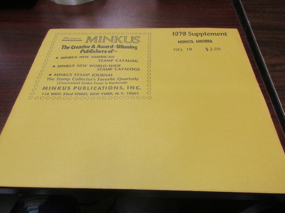 "MINKUS"  1979 SUPPLEMENT  MONACO, ANDORRA     W/FREE SHIPPING!!!