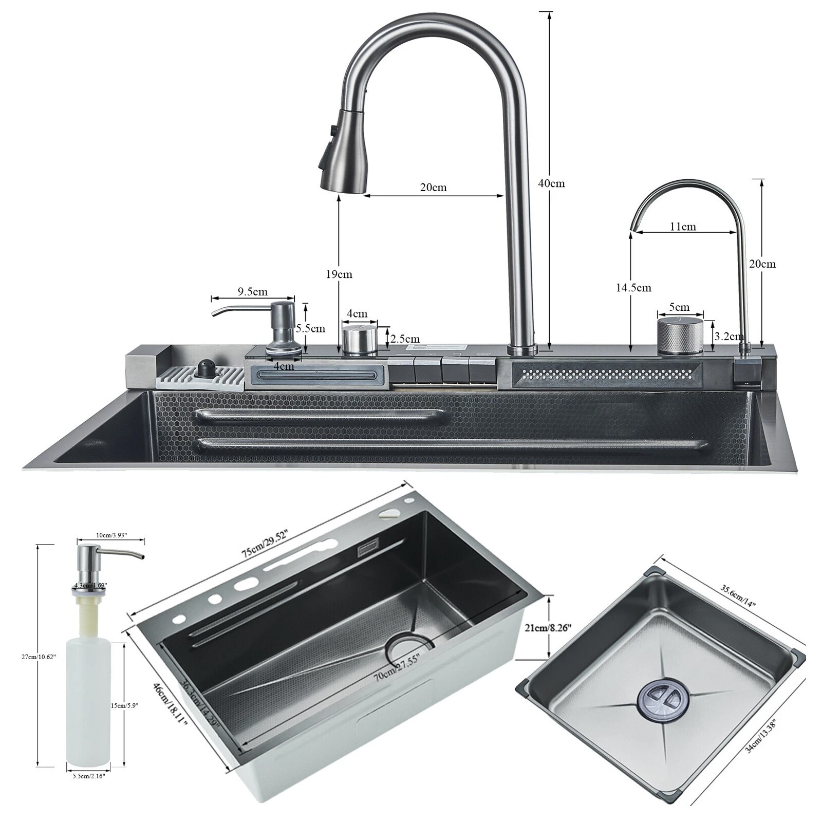 Stainless Steel Kitchen Sink Drop-in /Top Mount Sink Single Bowl Workstation Kit
