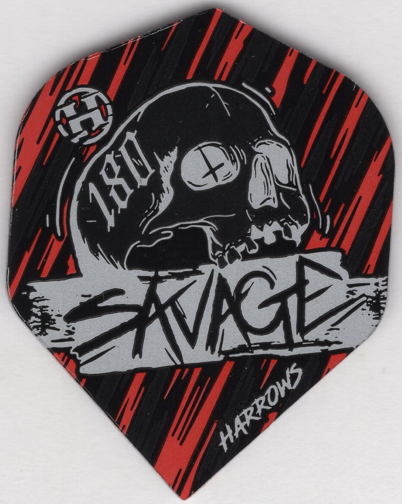 BLACK & RED SAVAGE SKULL Dart Flights: 3 per set