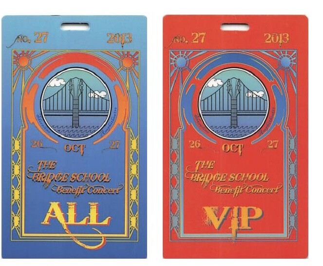 27th Annual Bridge School Benefit Backstage Pass Mountain View 2013 Bundle 2 ...