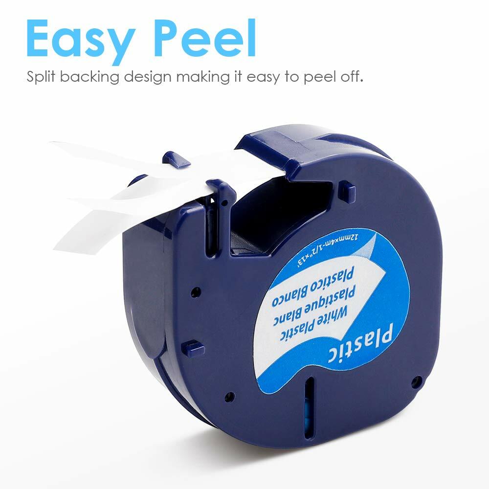 10PK Dymo LetraTag Refills White Plastic 91331 for LetraTag Label Maker LT-100H