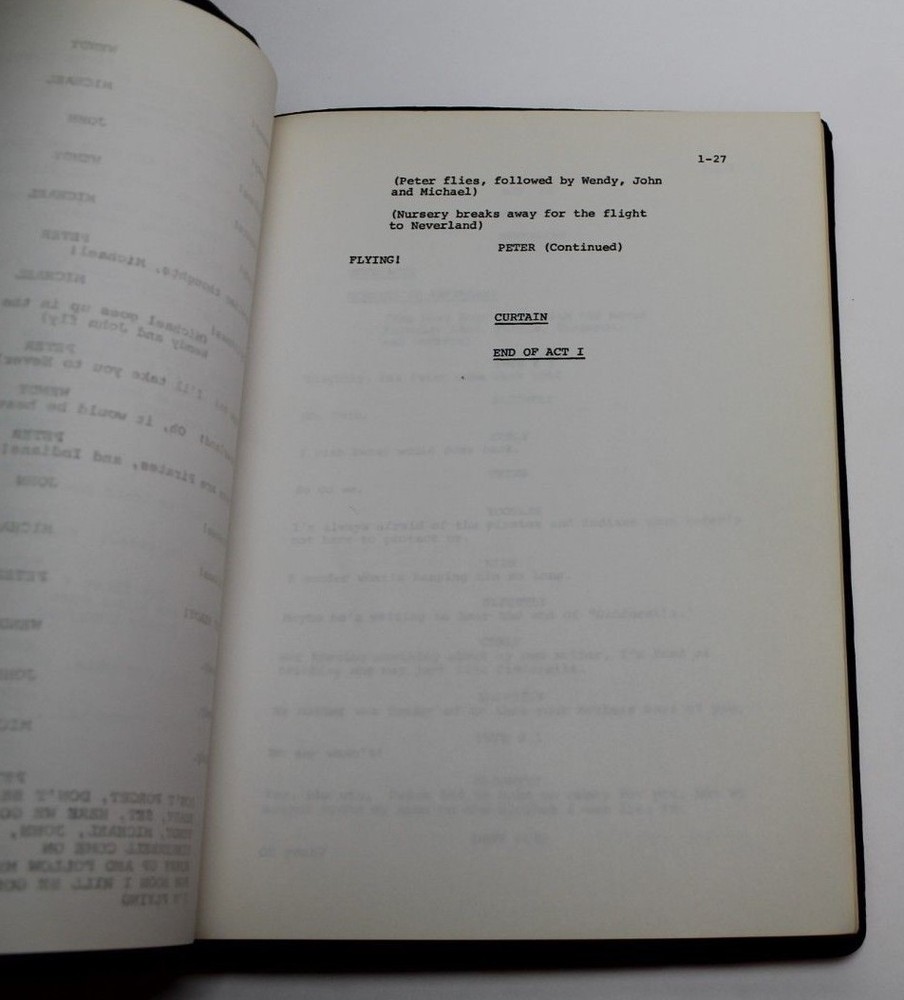 PETER PAN / Zev Bufman 1979 Original Broadway Revival Play Script, Sandy Duncan