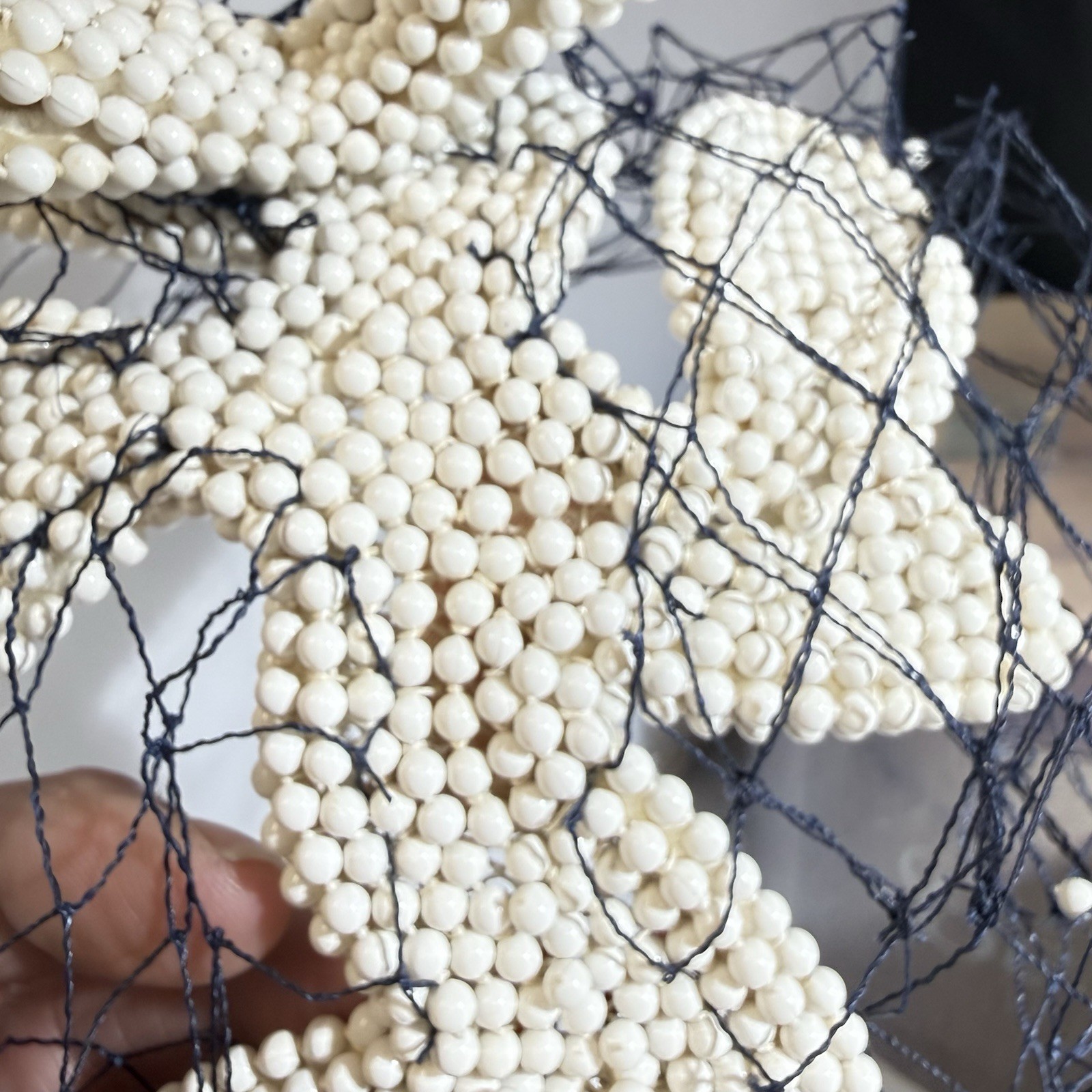 BES-BEN 1940s LOT Hat Original Box White Beaded Bows Job Lot for repair Vintage