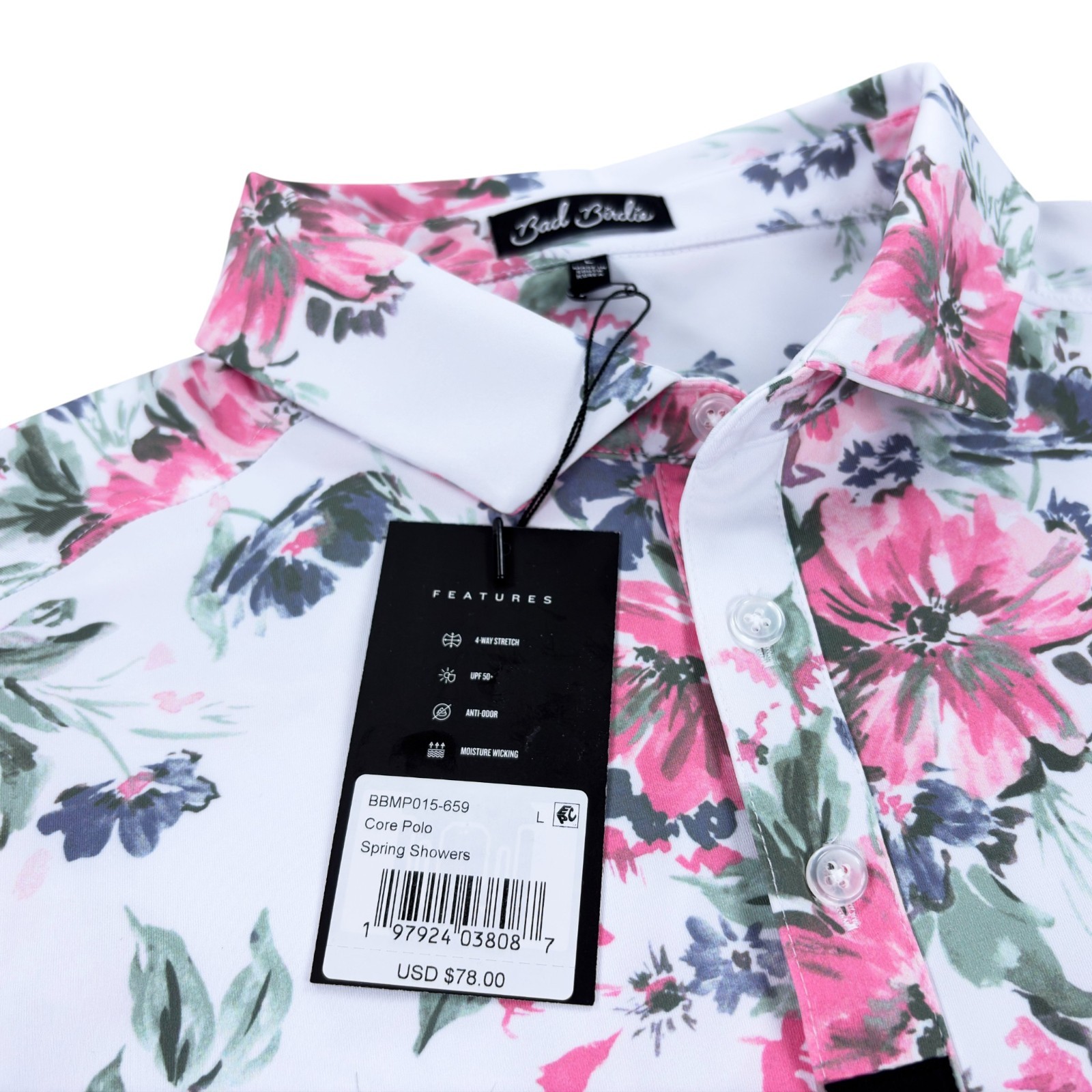 Bad Birdie Core Golf Polo Slim Fit Men's Spring Showers M-2XL