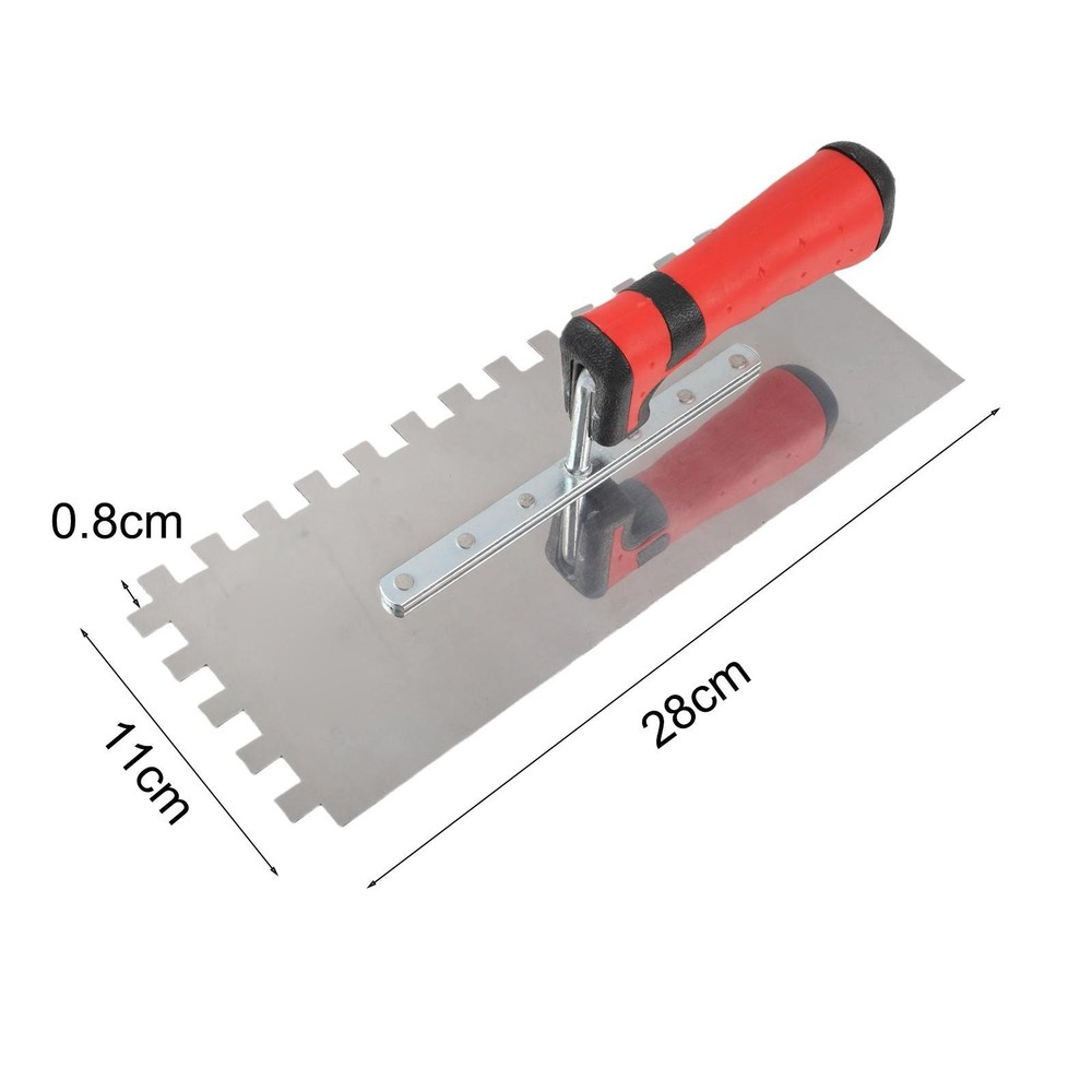 Stainless Steel 3 PC Notched Trowel Set with Square Tooth for Tile Installation