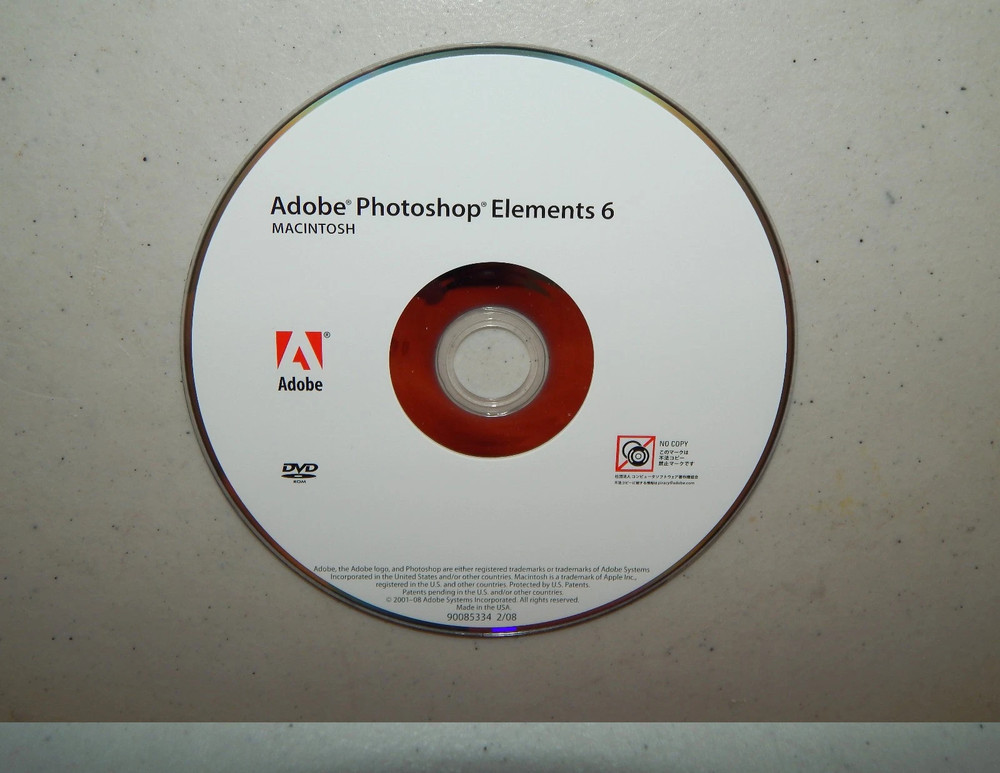 Adobe Macintosh Photoshop Elements 6 Software - w/DVD & Serial Number for MAC