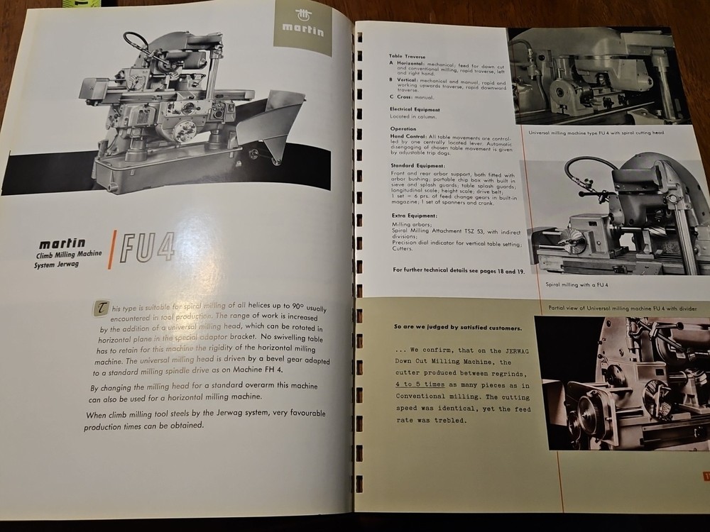 MARTIN CLIMB MILLING MACHINE CATALOG