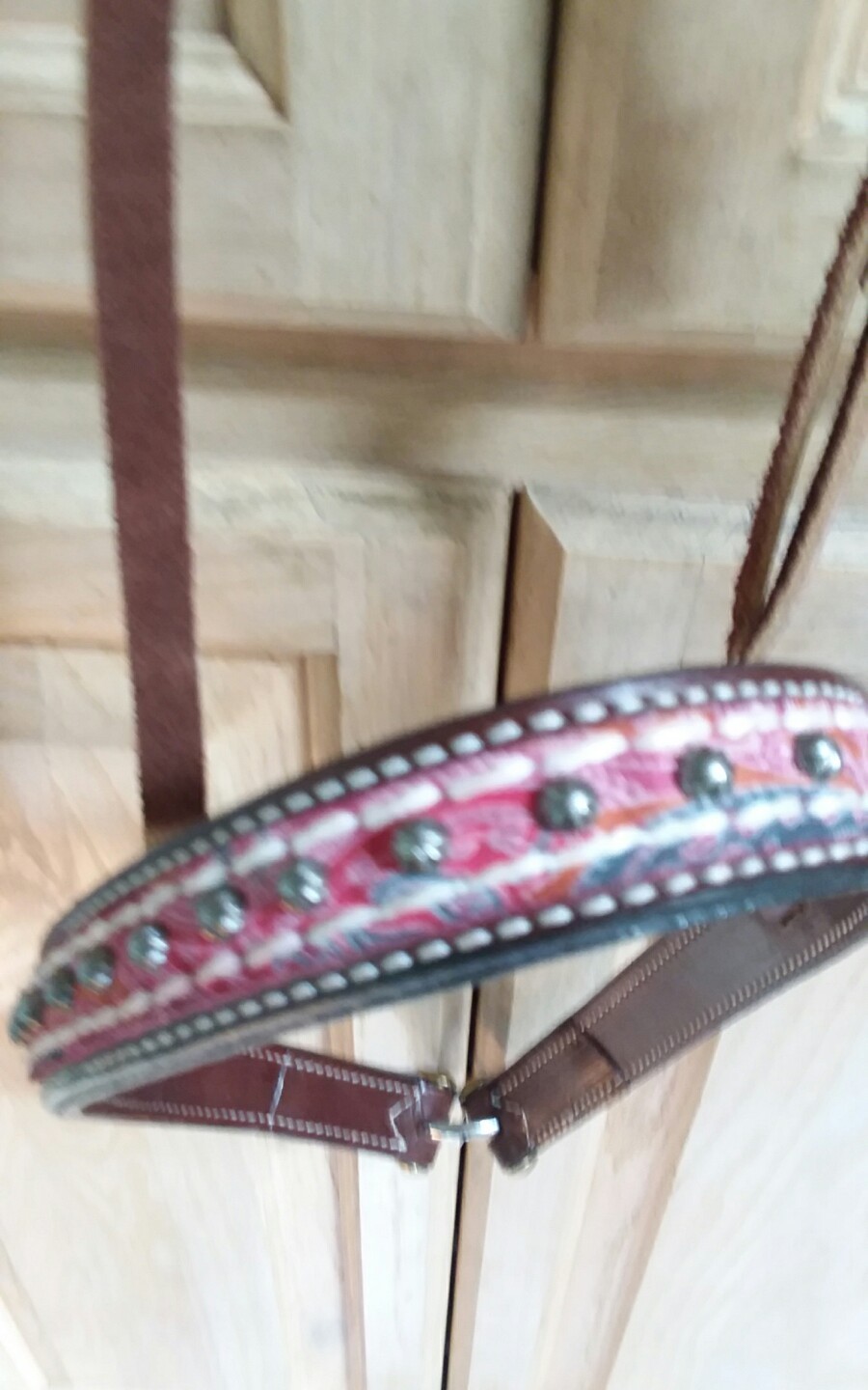 Weaver Leather Vintage Paisley Noseband with Pink Overlay