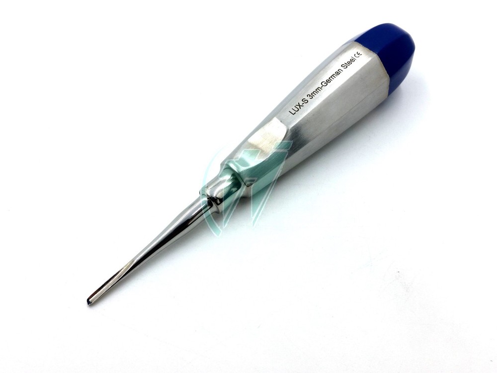 2 pk German Stainless Root Tip Dental Extracting Elevators Straight & Curved 3mm