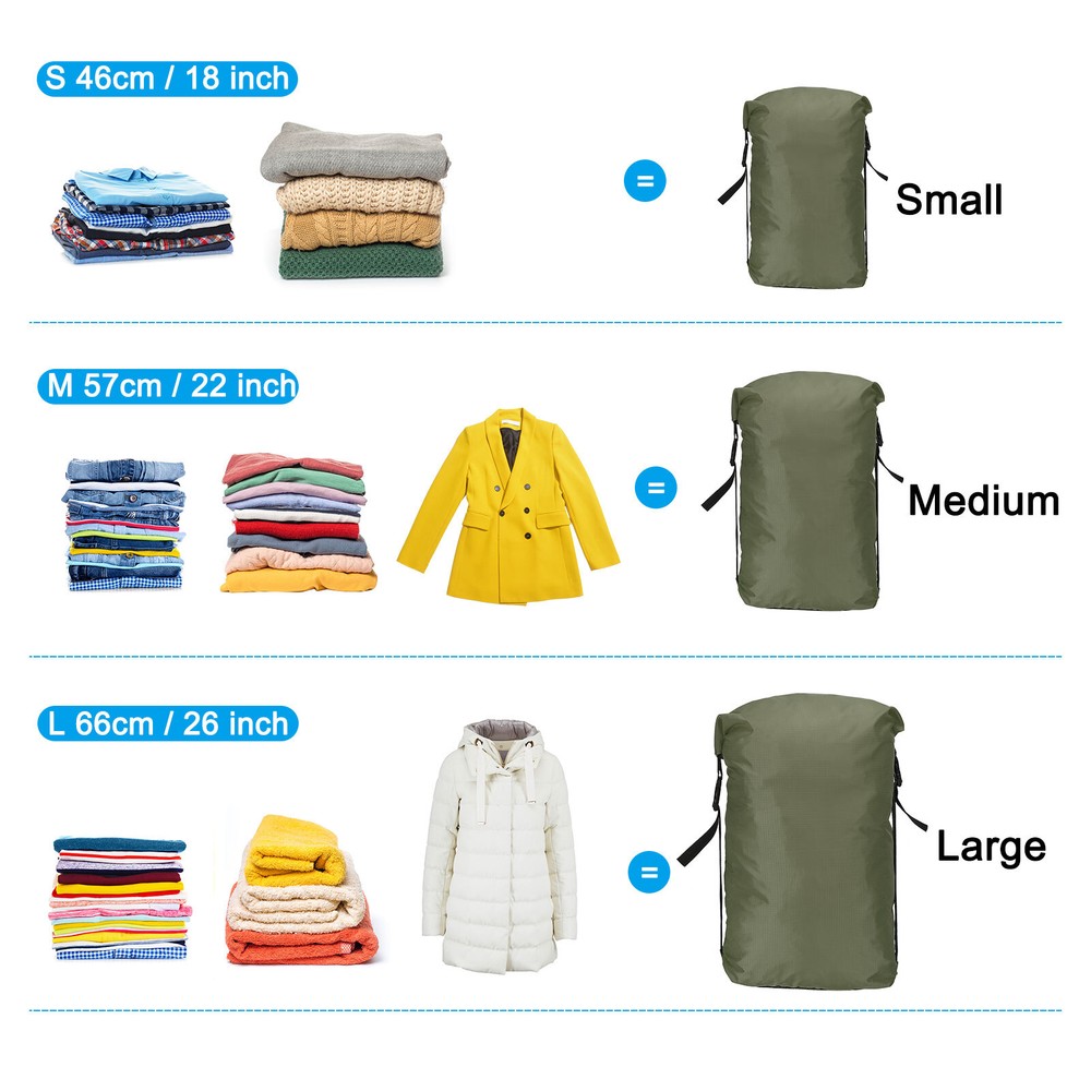 Waterproof Storage Sack L - Army Green Sleeping Bag Compression Sack