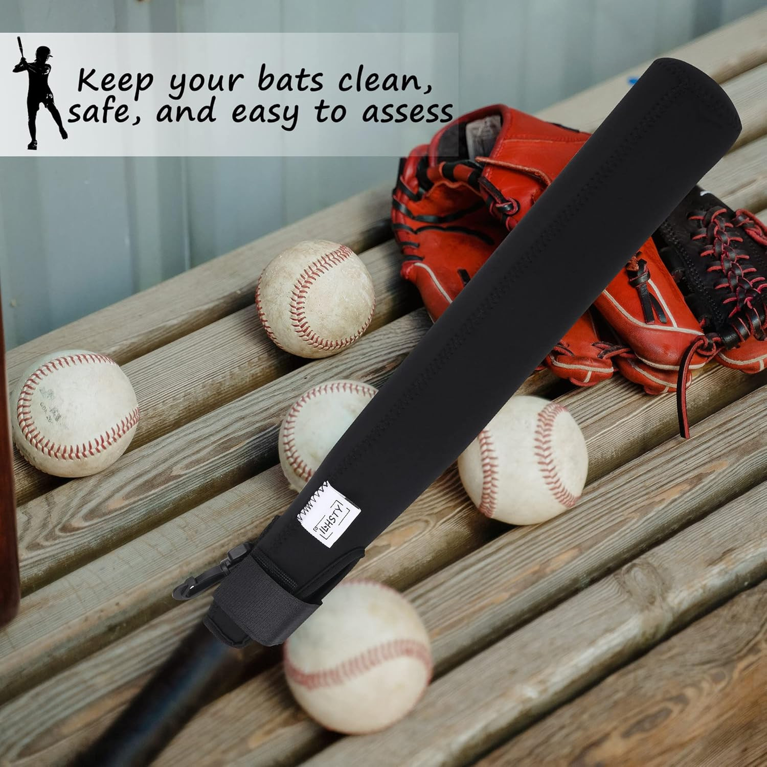 Bat Protector Sleeve for Baseball & Softball, Bat Warmer & Cover with Hook