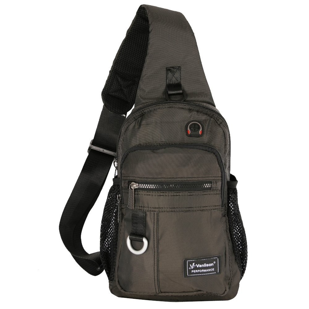 Vanlison Medium Crossbody Sling Bag Backpack for Men Medium, A- Black(8"x12")