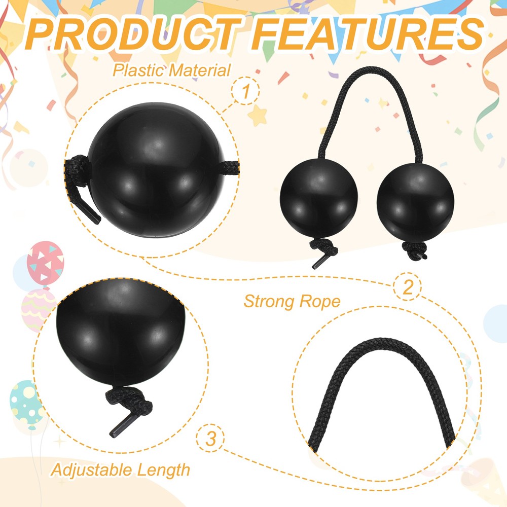 2Pcs Kashaka Shaker Instrument for Parties Performances, Black