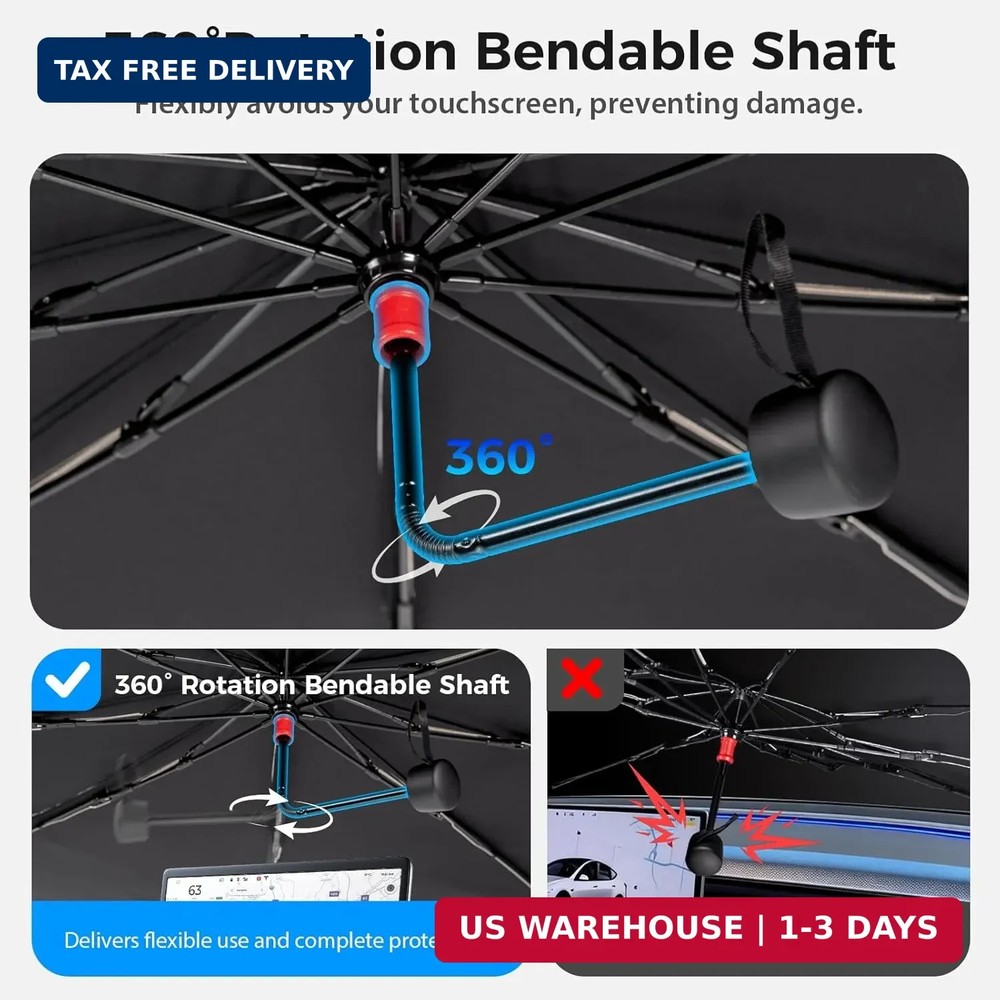 Windshield Sun Shade Umbrella, Foldable Car Sunshade for Front Windshield, UV Bl