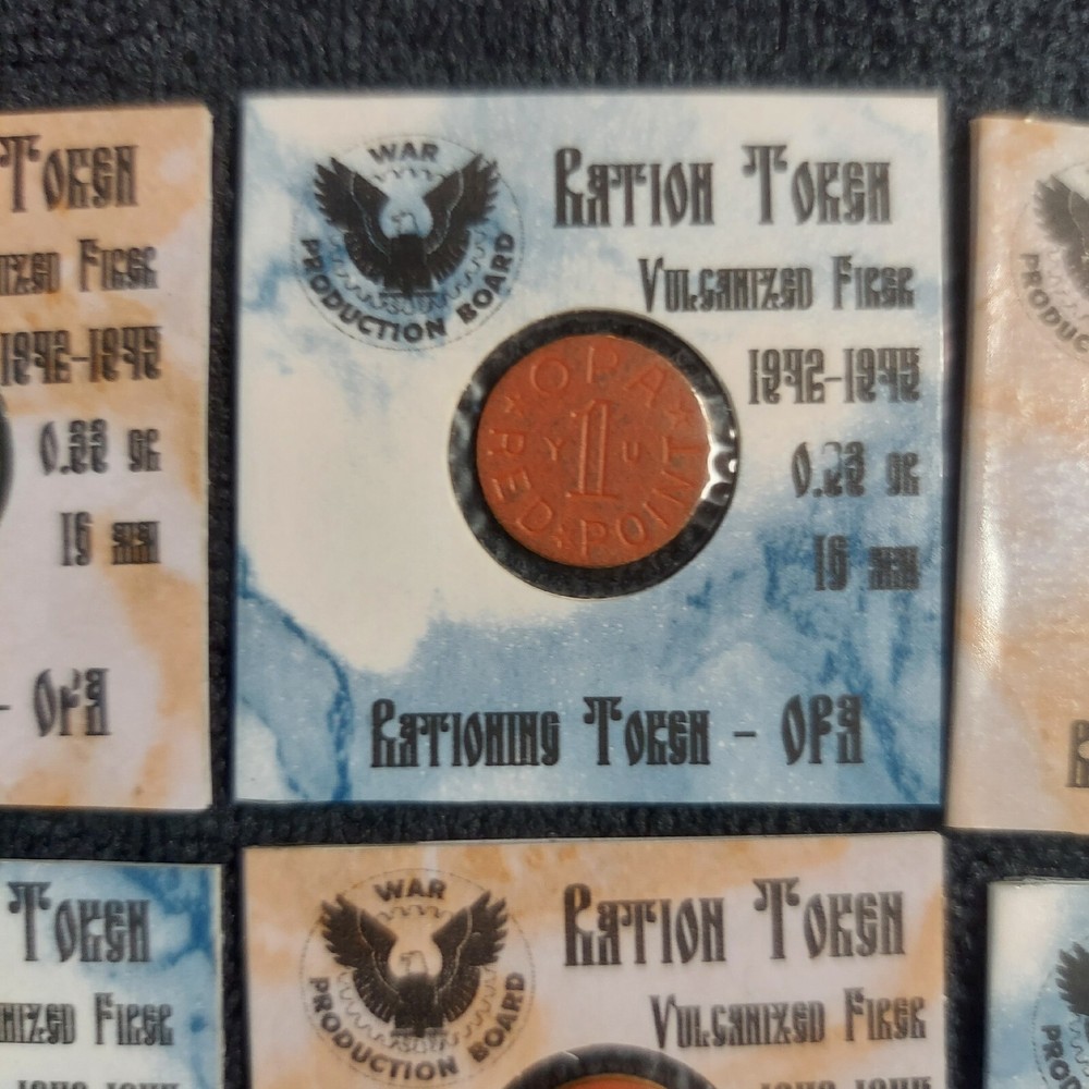 OPA Ration Points Tokens Red and Blue