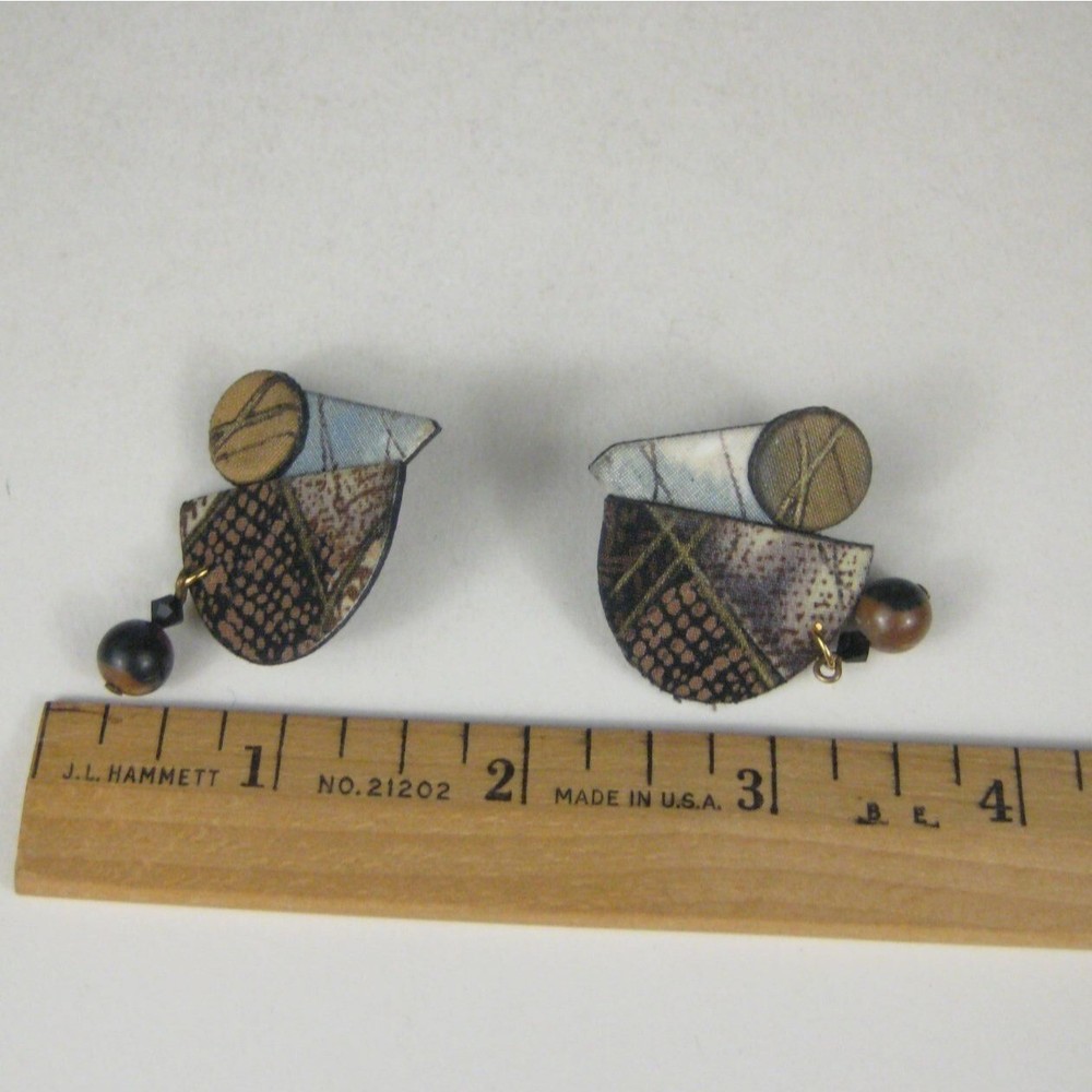 Set 3 Brooch 1.75 in Earrings Statement Abstract Matching Dangle Artisan