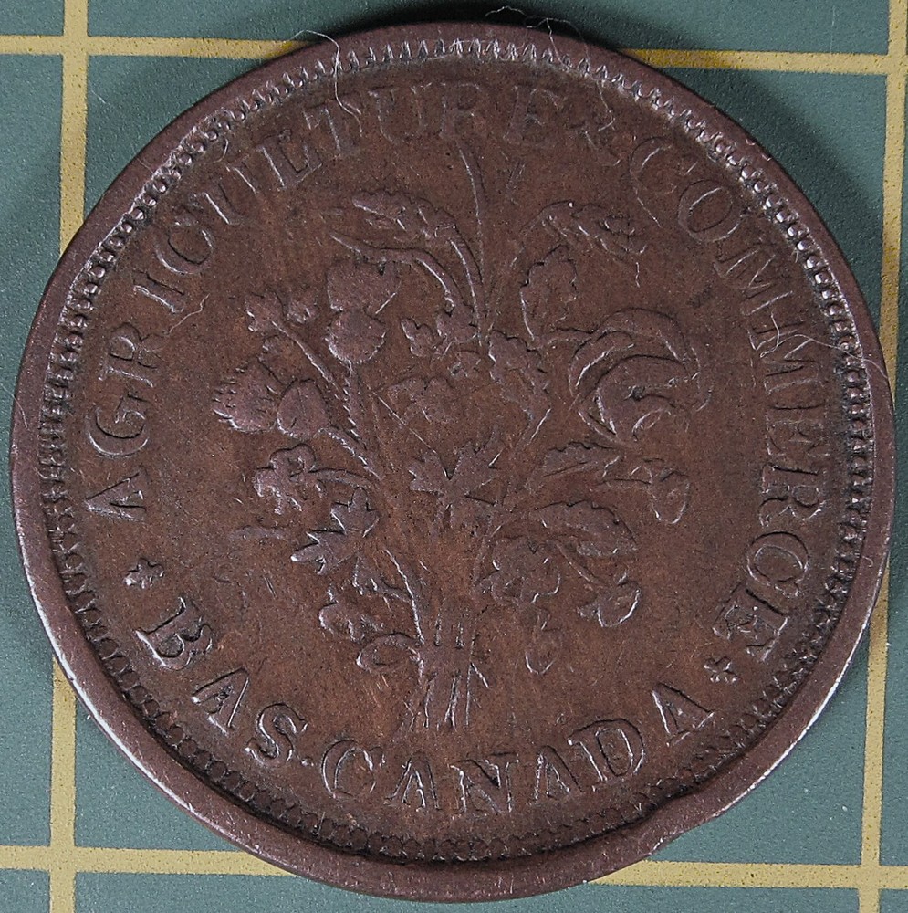 Lower Canada Un Sou token LC-32B