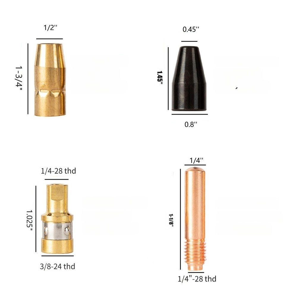 Contact Tip Set Diffuser Kit 25PCS Set Copper Contact Tips Easy Maintenance