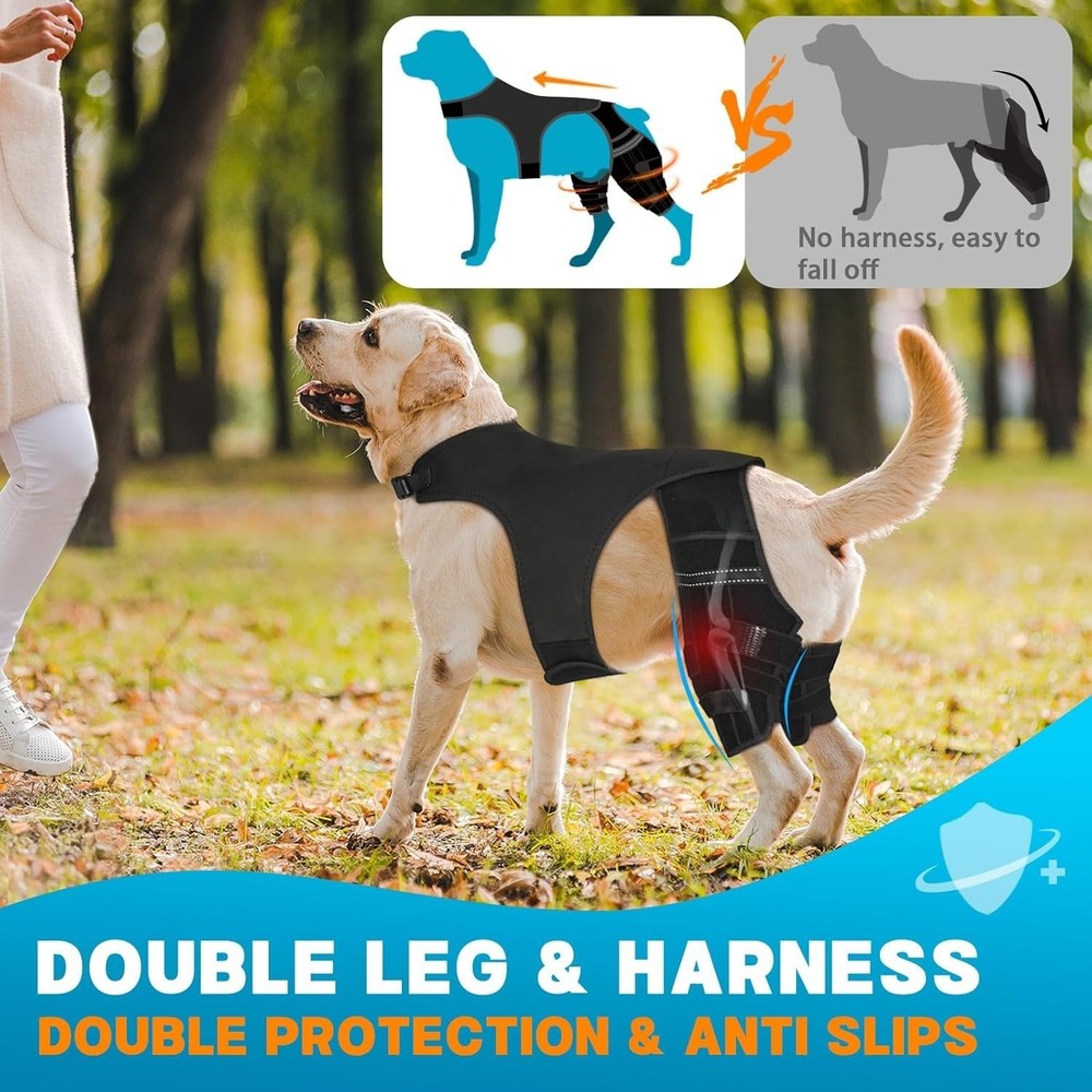 Dog Knee Brace Large ACL CCL Leg Support Adjustable Hip Strap 4 Stabilizer