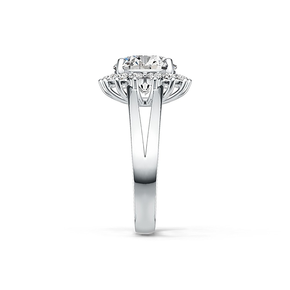 Sterling Silver Semi Mount Ring Setting Round RD 8x8mm Halo Split Shank