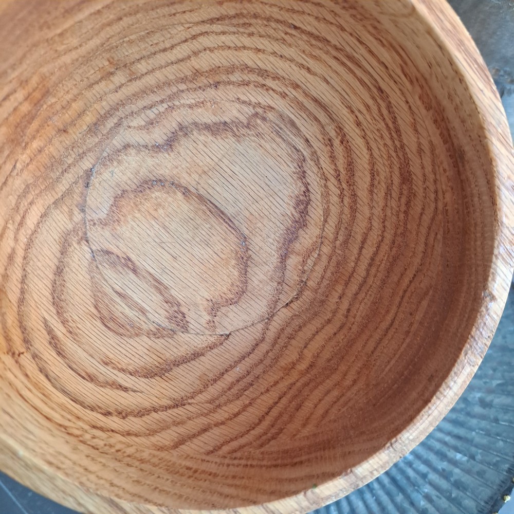Hand Turned BOWL Thick Solid Wood 7”W x 4"T *NEW