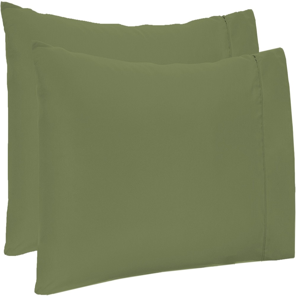 4 PCs Pillow Case Set 600 TC 100% Cotton Moss Solid Queen Size