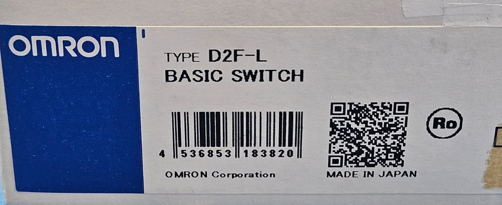 (5PCS) D2F-L OMRON Snap Acting/Limit Switch, SPDT, Hinge Lever