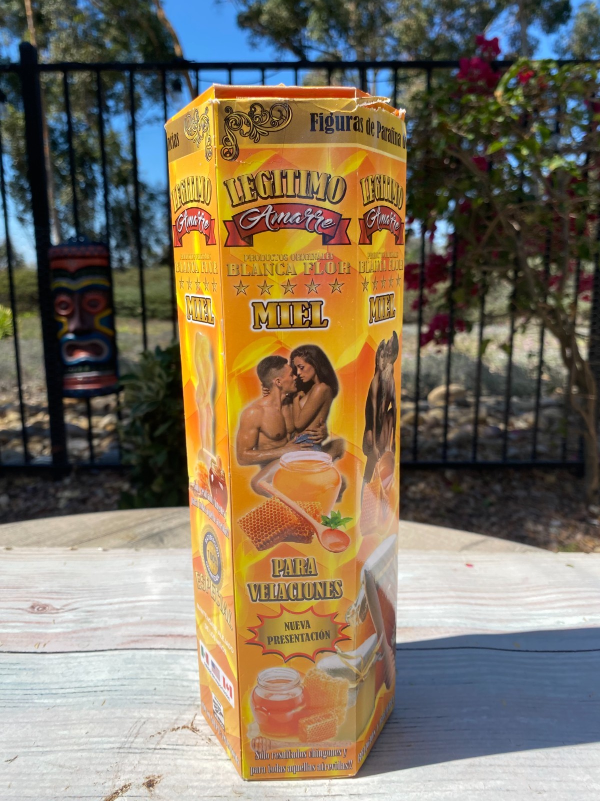 Vela Para Amarre, Religion, Brujeria, Fe y Devocion, Bendesidad 10" Miel Candle