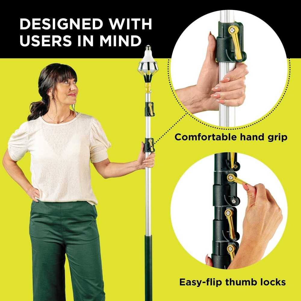 12 Ft Telescoping Extension Pole Squeegee Multi Angle Cleaning Tool Handle