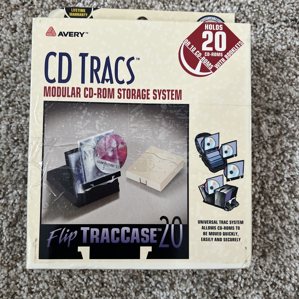 New Avery CD Tracs Modular CD-ROM Storage System CD Case W/ Sleeves