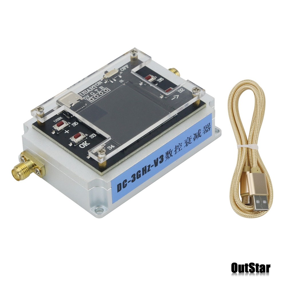DC-3GHz Digital Programmable Attenuator Isolation Attenuator 1.3" TFT Screen
