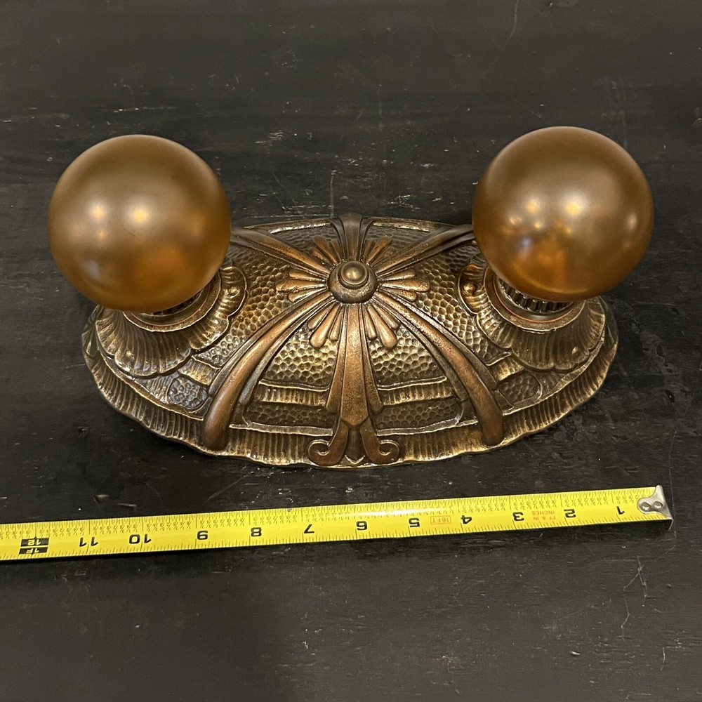 Single Flush Mount Fixture Rare Antique Light Hammered 51C