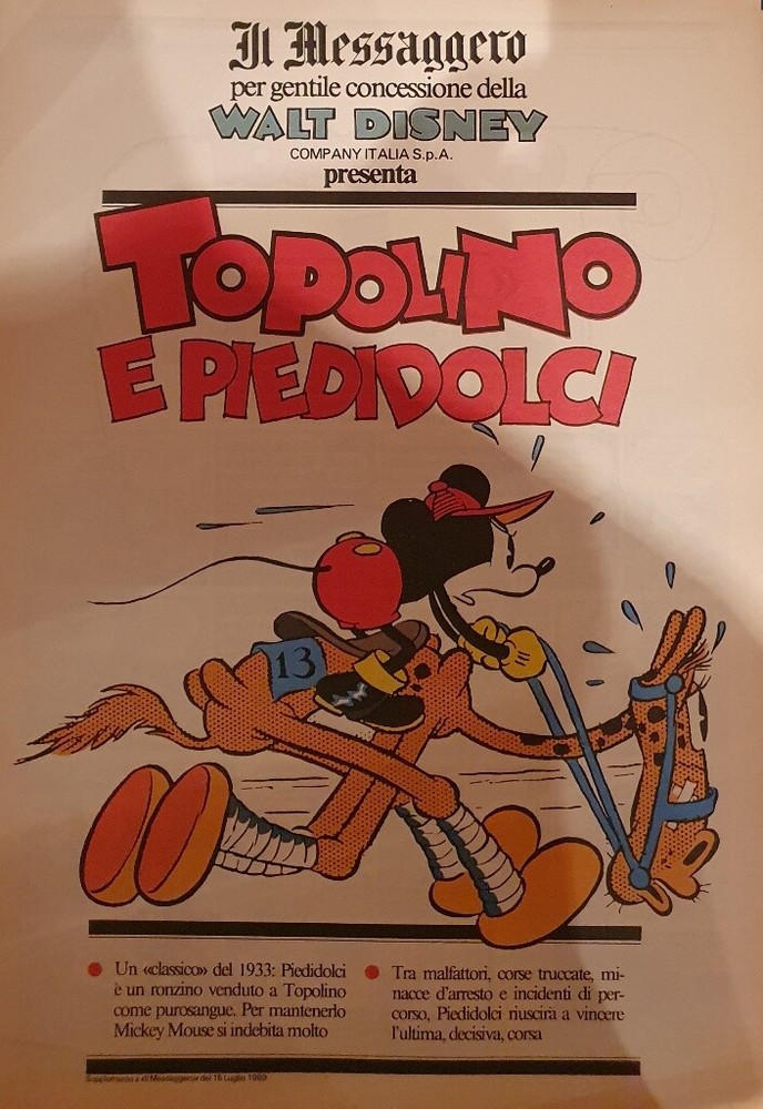 MESSAGGERO TOPOLINO E PIEDIDOLCI