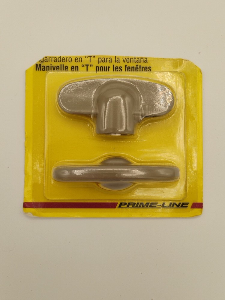 Prime-Line T-Handle Window Cranks, Knobs, Gray Color, 2 Pack, Brand New