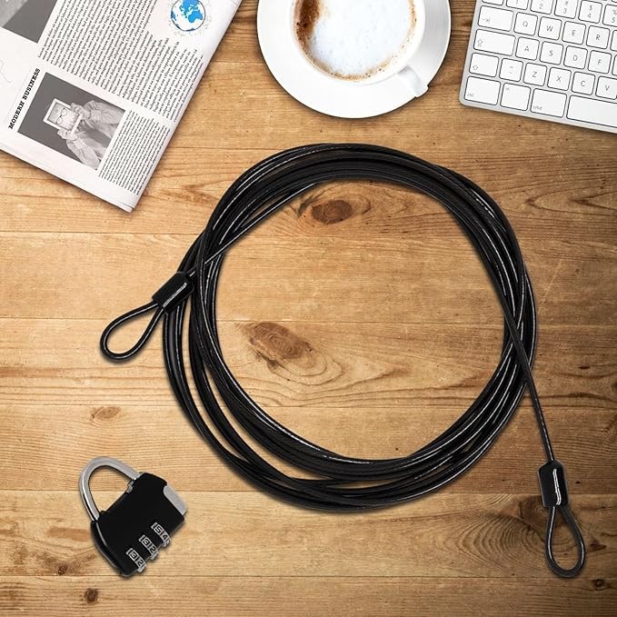 14.7FT Security Steel Cable with 3 Digit Combination Lock