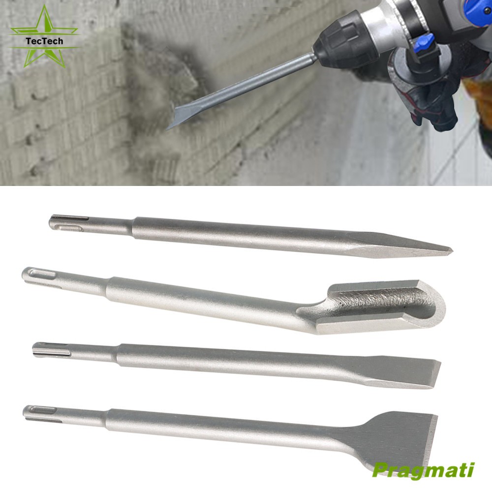 SDS Plus Chisel Rotary Concrete Hammer Drill Bits 4 Pcs Gouge Flat Point Wide