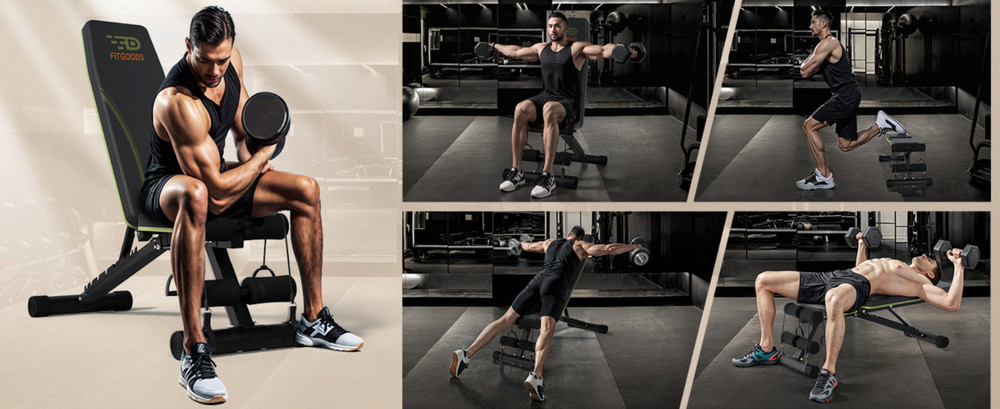 Adjustable Weight Bench Foldable 700lbs 9 Backrests Incline Decline Flat Bench