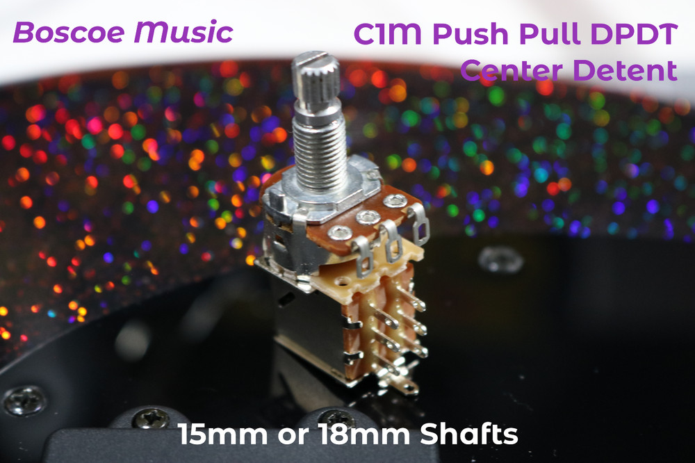 C1M Potentiometers with Push-Pull DPDT - has center detent!