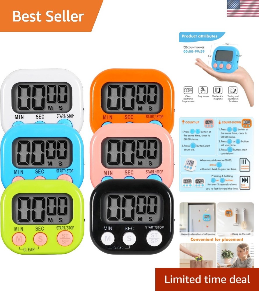 6 Pack Multi-Function Electronic Timer, Learning Management, Suitable for Kit...