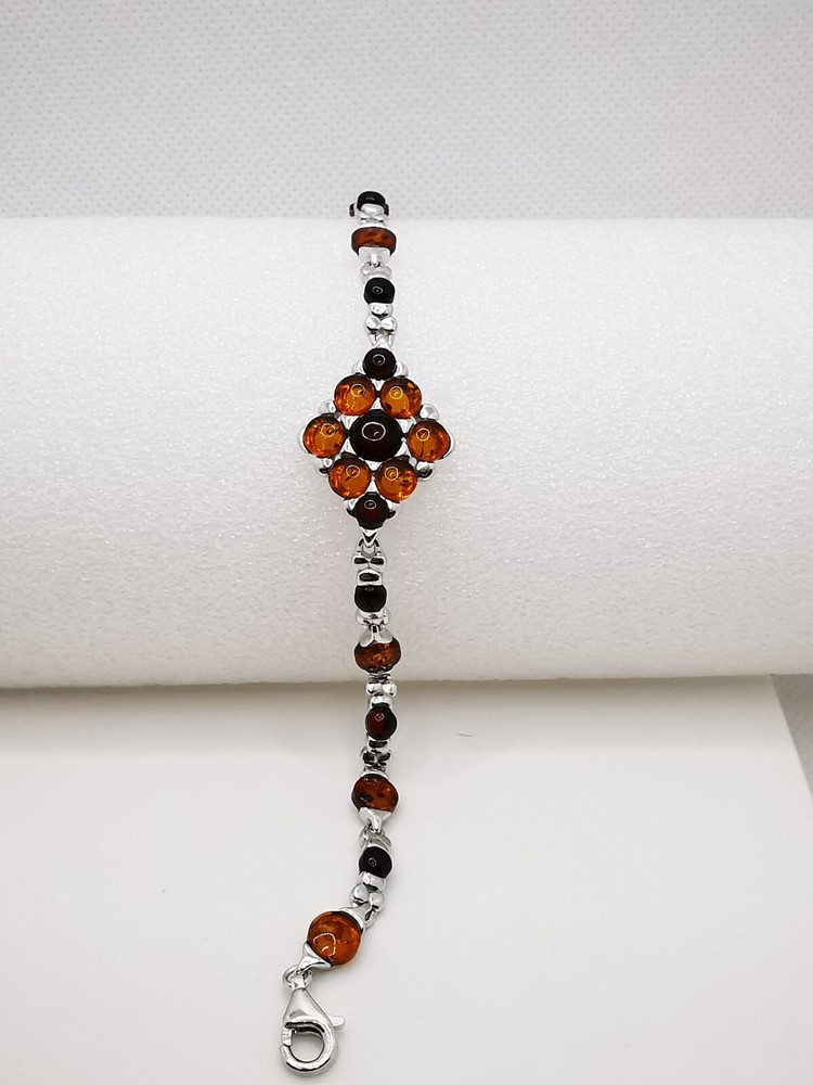 Art Deco Amber Bracelet Bangle Silver 925