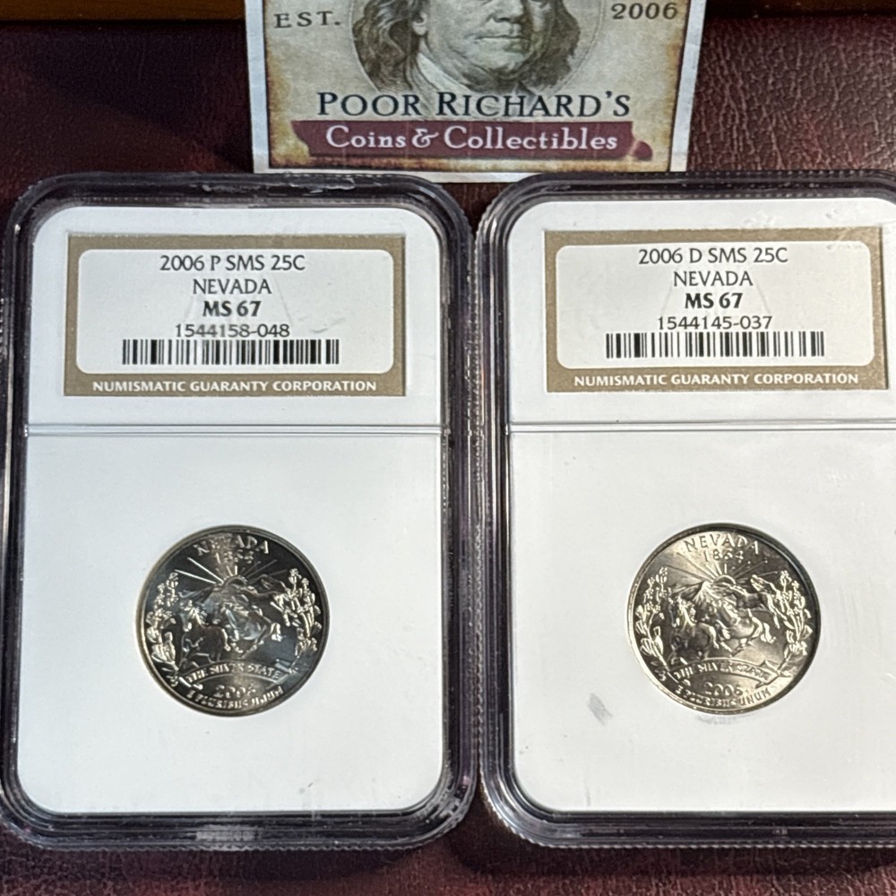 Nevada 2006 SMS Set P & D MS67!