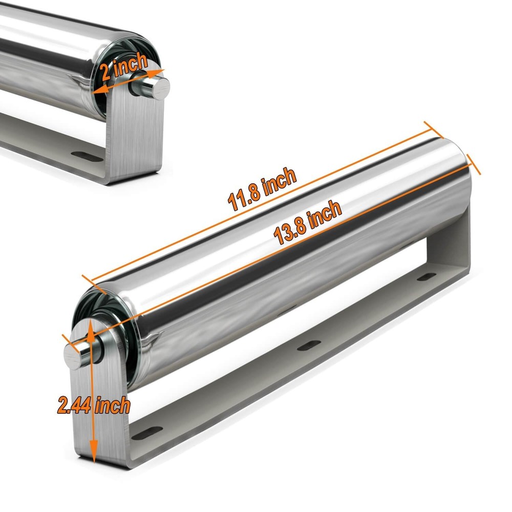 2" Diameter Roller with Bracket Set, 11.8" BF Length, 2-Pack, Heavy Duty 13.8...