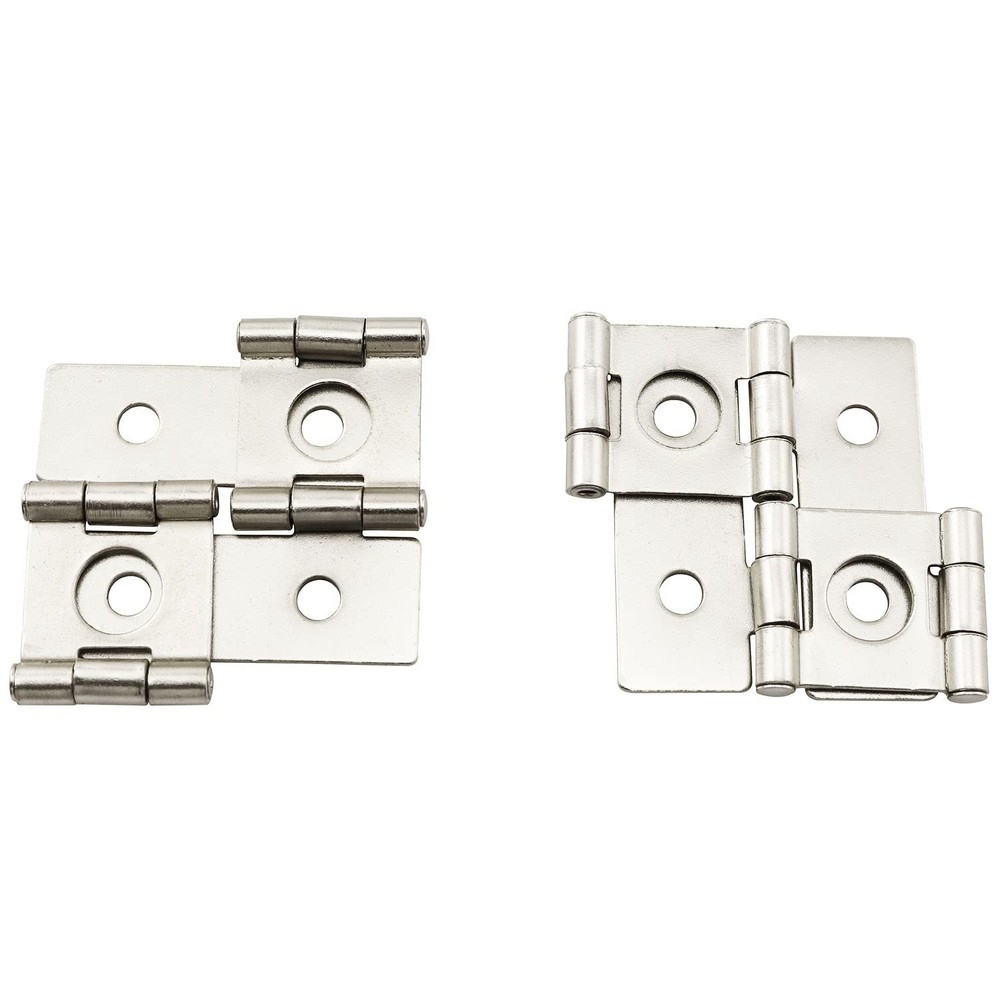 12 PCS 47x47mm White Nickel Double Acting Folding Screen Hinge for Cabinets
