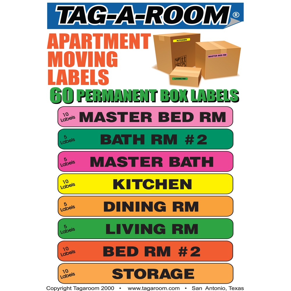 UBMOVE Multi-Colored Apartment Moving Labels Identify Box Contents With 60 Label