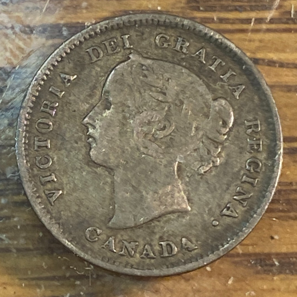 1885 Canada Five Cents Large 5 Super Original Choice VF CHRC
