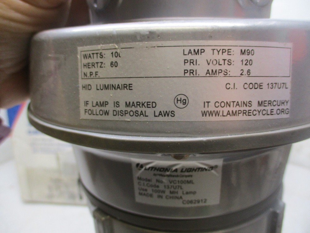 LITHONIA LIGHTING VC100ML VAPOR TIGHT CELING MOUNT