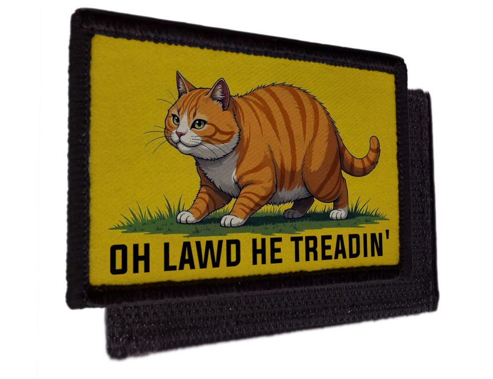 Oh Lawd He Treading Red Cat Meme Gadsden Flag Patch Morale Hook [sub]
